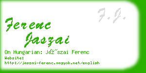 ferenc jaszai business card